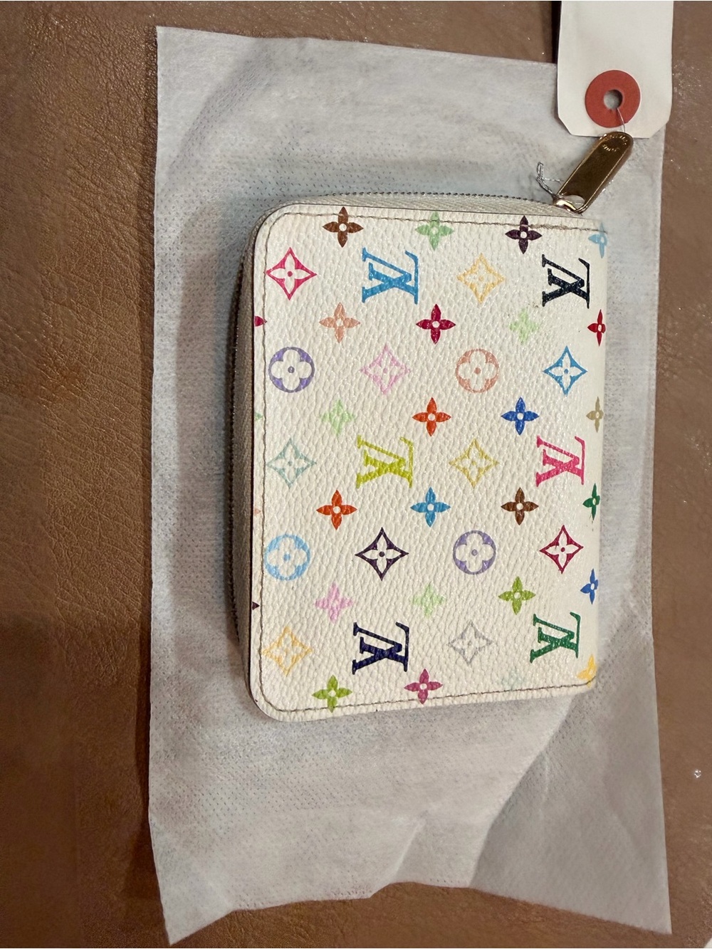Louis Vuitton Hot Pink Leather Wallet with Embossed Logo